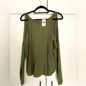 Green beaded shirt from Saks